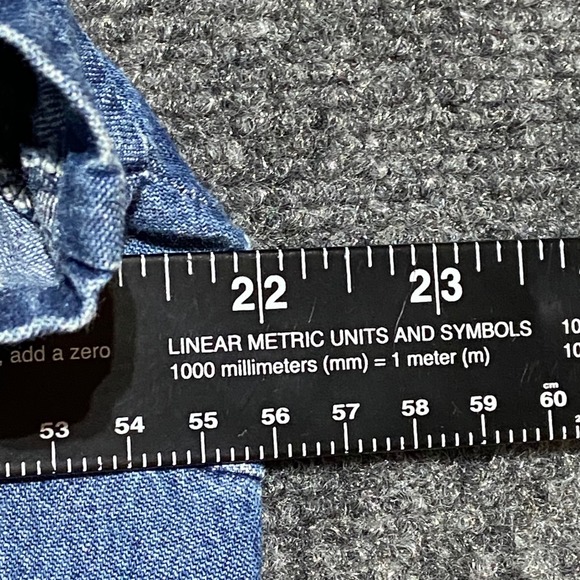 VTG Jane Ashley LARGE 2PC Denim Midi Dress Short Sleeve Shirt Floral Embroidered - Picture 7 of 13